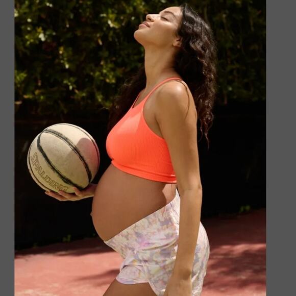 NWOT Maternity Free People Movement x Hatch Happiness Runs Crop M/L Bright Pink - Picture 3 of 8